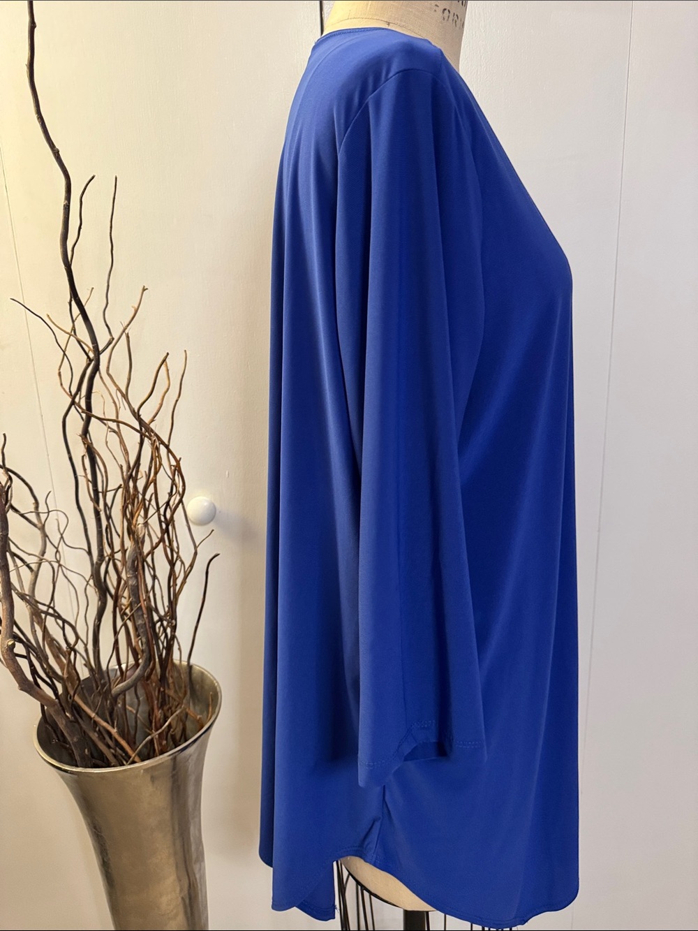 Slinky Brand Scoop Neck royal blue Tunic Top - Picture 4 of 6
